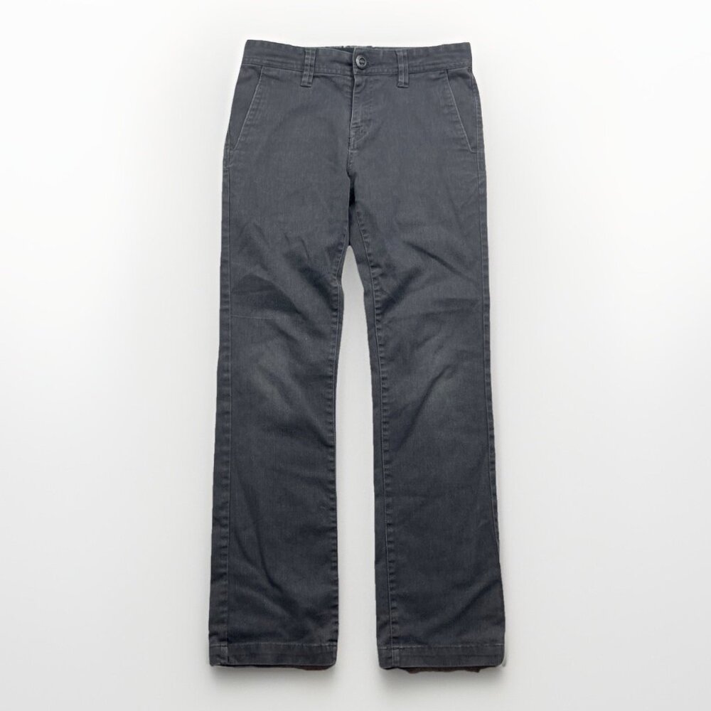Y2K Volcom Pants Boy 26 / 12 Gray Straight Leg Flat Front Eco Repreve Skater